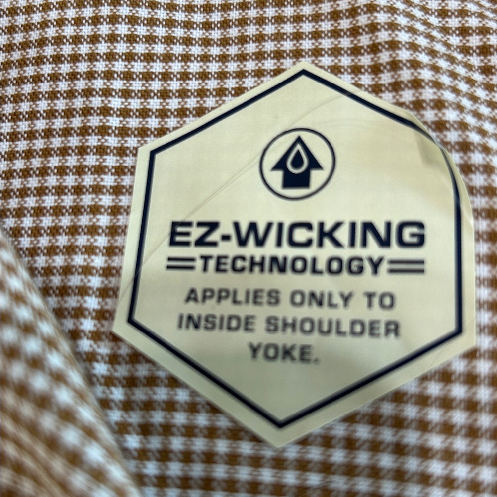 NWT U.S. Polo Assn. Men's Tan and Brown Micro-Check Button-Down Shirt - Picture 7 of 7